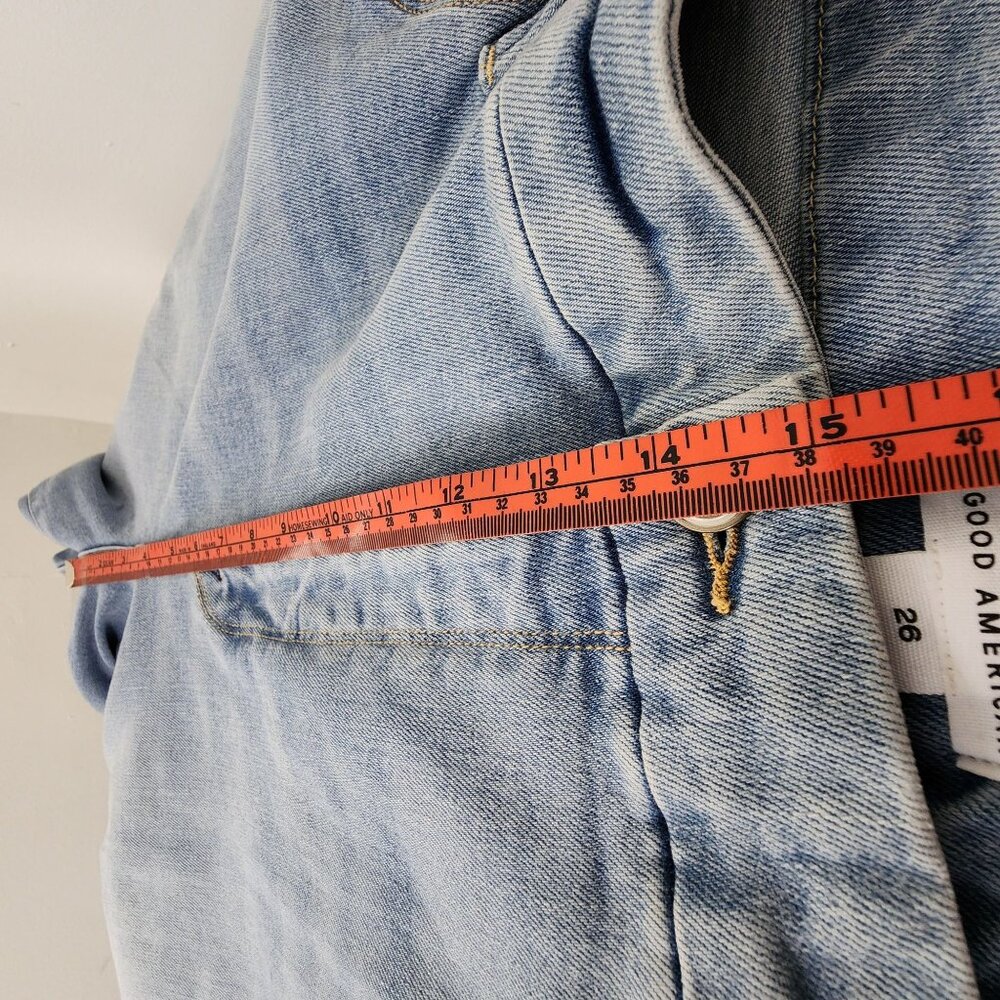 NWT Good American Flare Leg  Jeans sz 26 Light Wash Denim With Flat-Tummy Tech - Picture 9 of 14